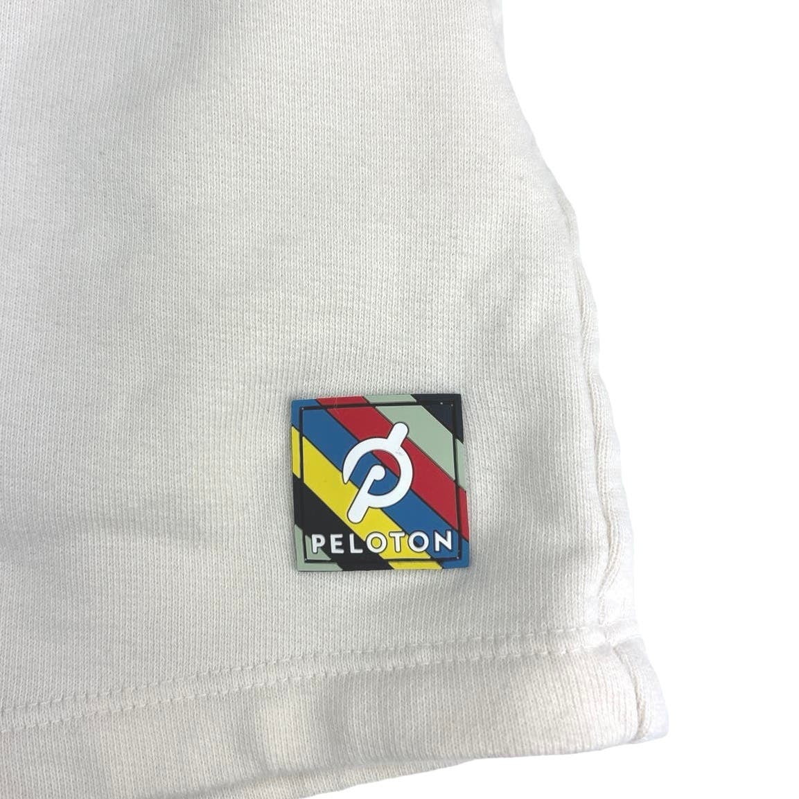 Peloton TWGF White Drawstring Pockets Athletic Running Activewear Sweat Short XS - Image 4