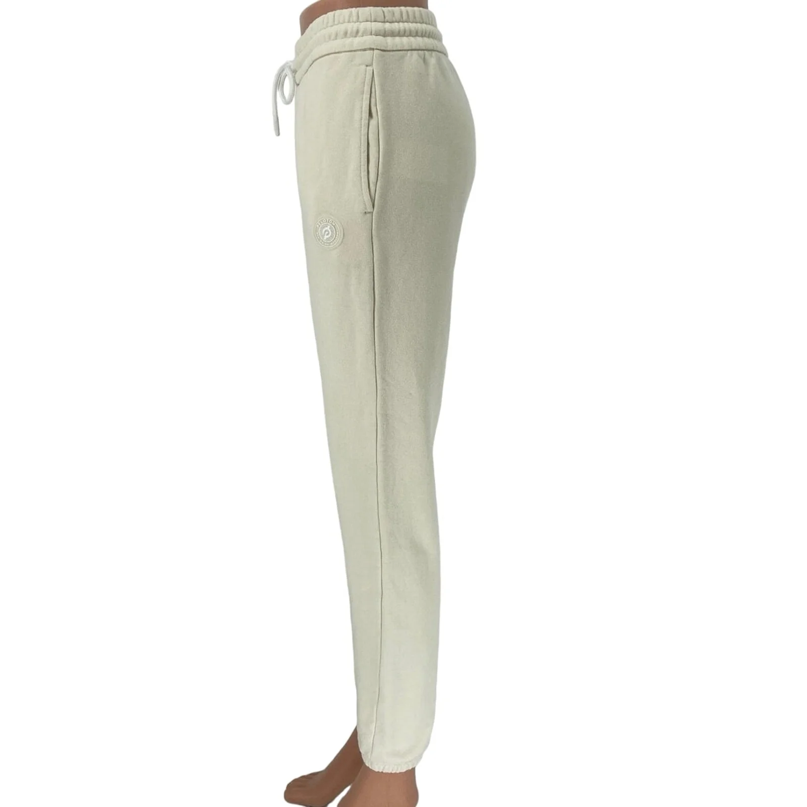 Peloton White Elastic Waist Drawstring Pull On Ankle Sweatpants Jogger Pants XS - Image 2