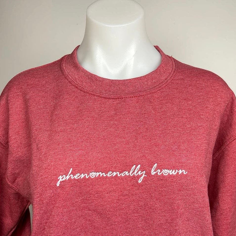Phenomenal Pink Phenomenally Brown Oversized Long Sleeve Sweatshirt Top Size S - Image 4