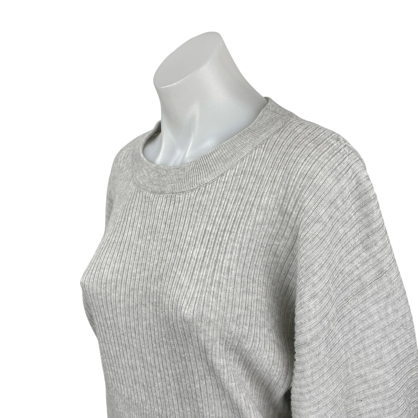 Pink Rose Women's Gray Knit Long Sleeve Crew Neck Sweater Sweatshirt Top Size M - Image 2