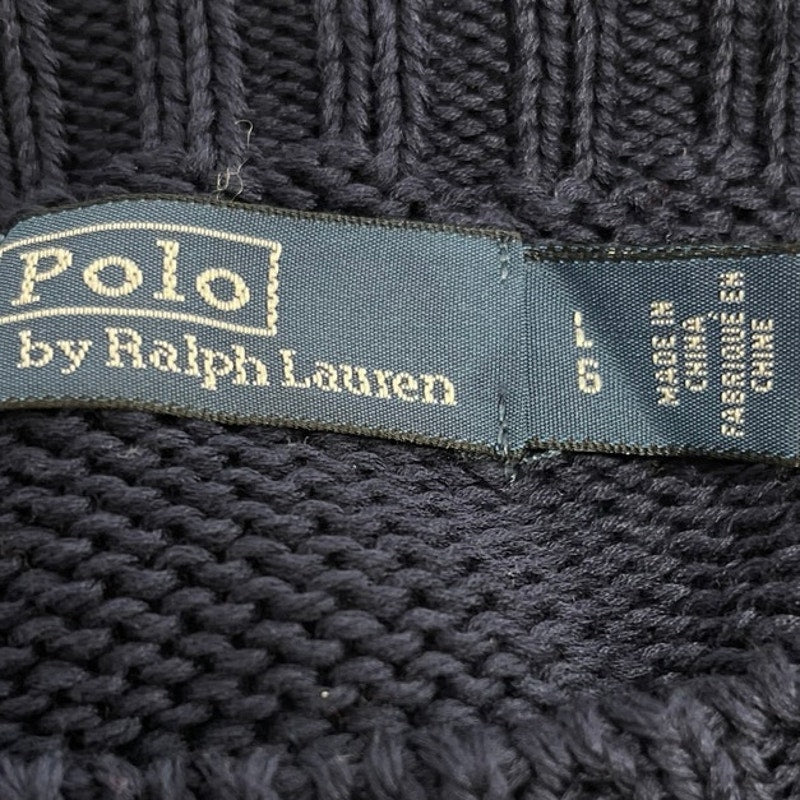 POLO Ralph Lauren Blue Knitted Crew Neck Long Sleeve Pullover Sweater Top Size L - Image 4