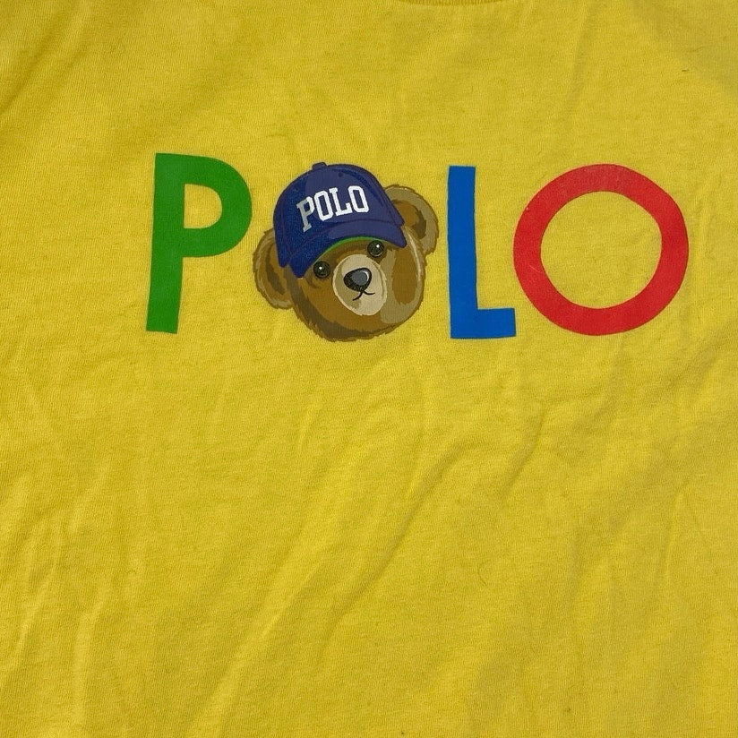 POLO Ralph Lauren Yellow Crewneck Short Sleeve Graphic Tee T-shirt Top L 14-16 - Image 3