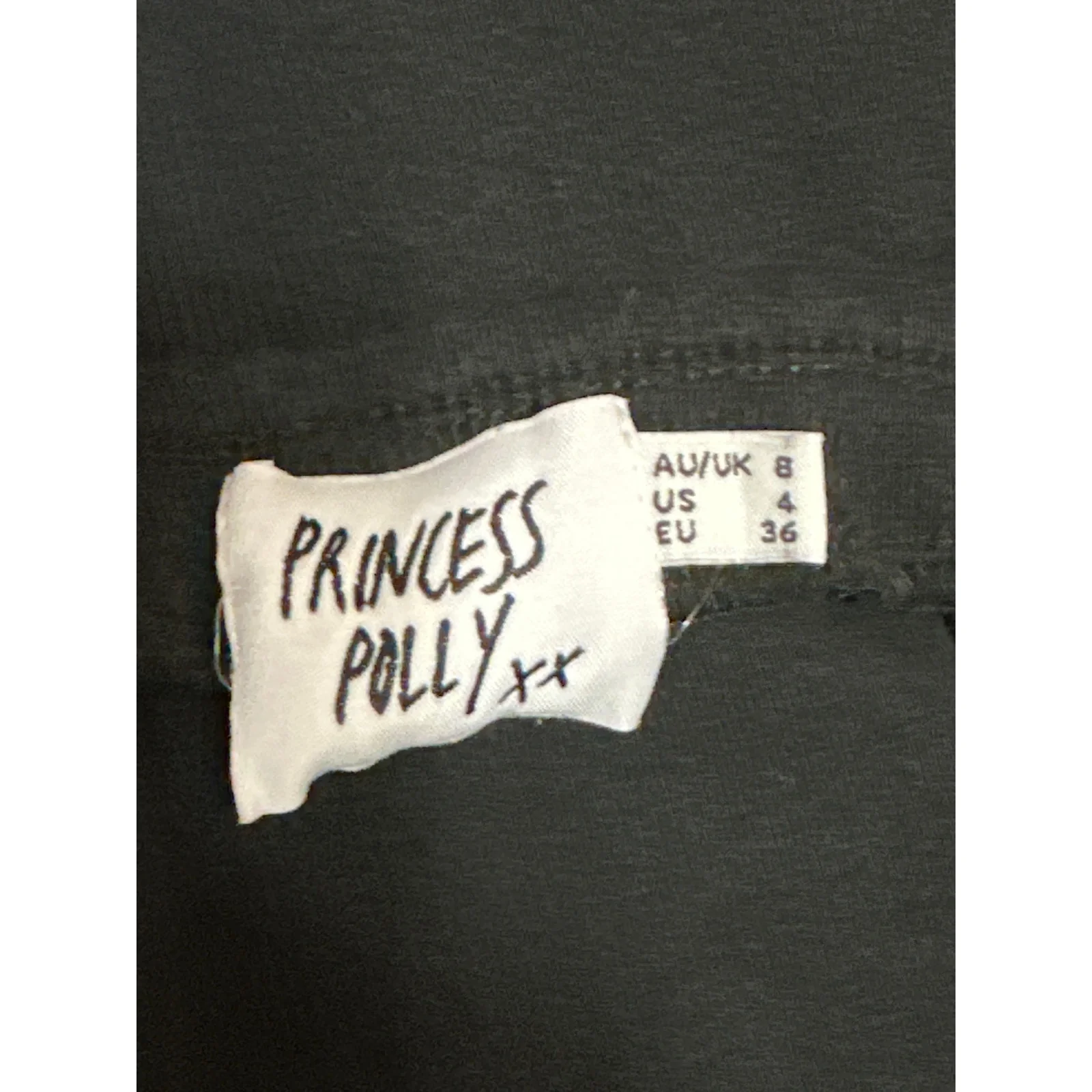 Princess Polly Black Rib Knit High Waisted Slit Midi Bodycon Pencil Skirt Size 4 - Image 4