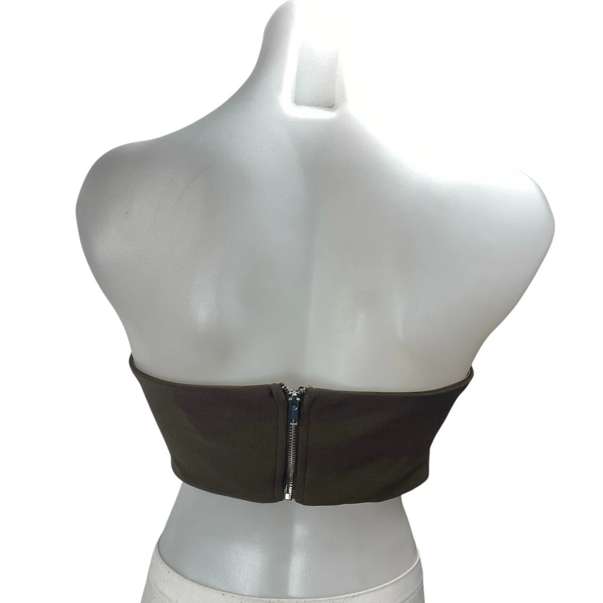 Princess Polly Brown Sleeveless Strapless Notch Bandeau Tube Crop Top Size 6 - Image 2