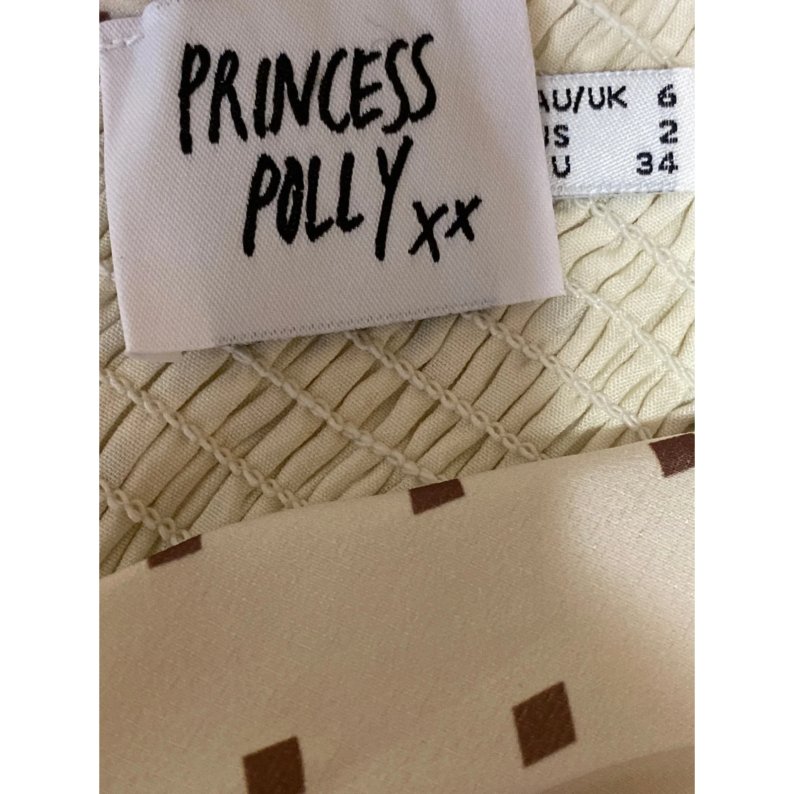 Princess Polly Cream Polka Dot Sleeveless Plunge V Neck Mini A-Line Tank Dress 2 - Image 5
