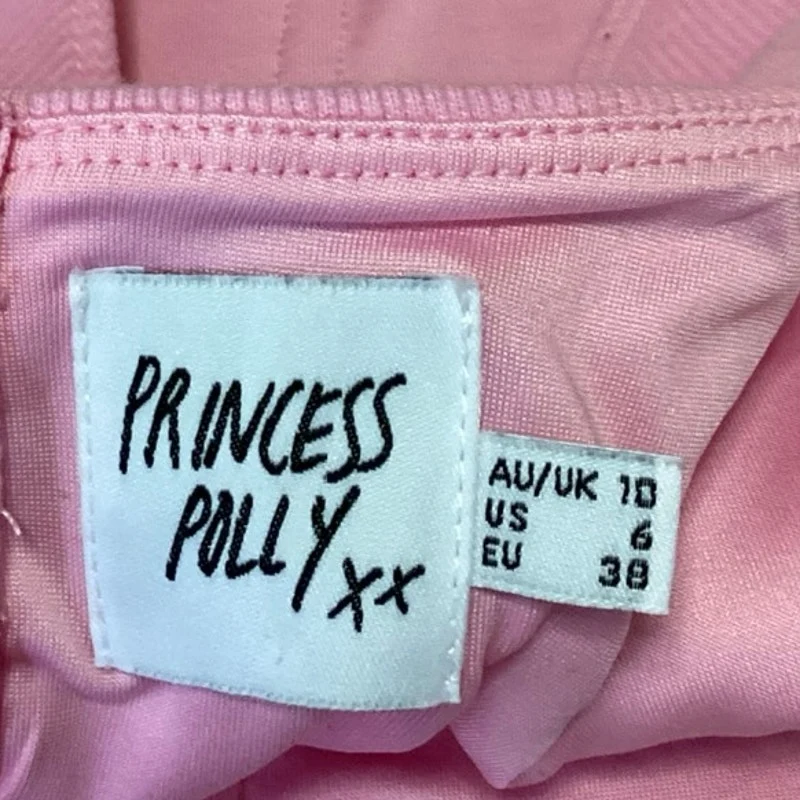 Princess Polly Kaeshia Pink Rib Knit Sleeveless Back Zip Corset Crop Tank Top 6 - Image 3