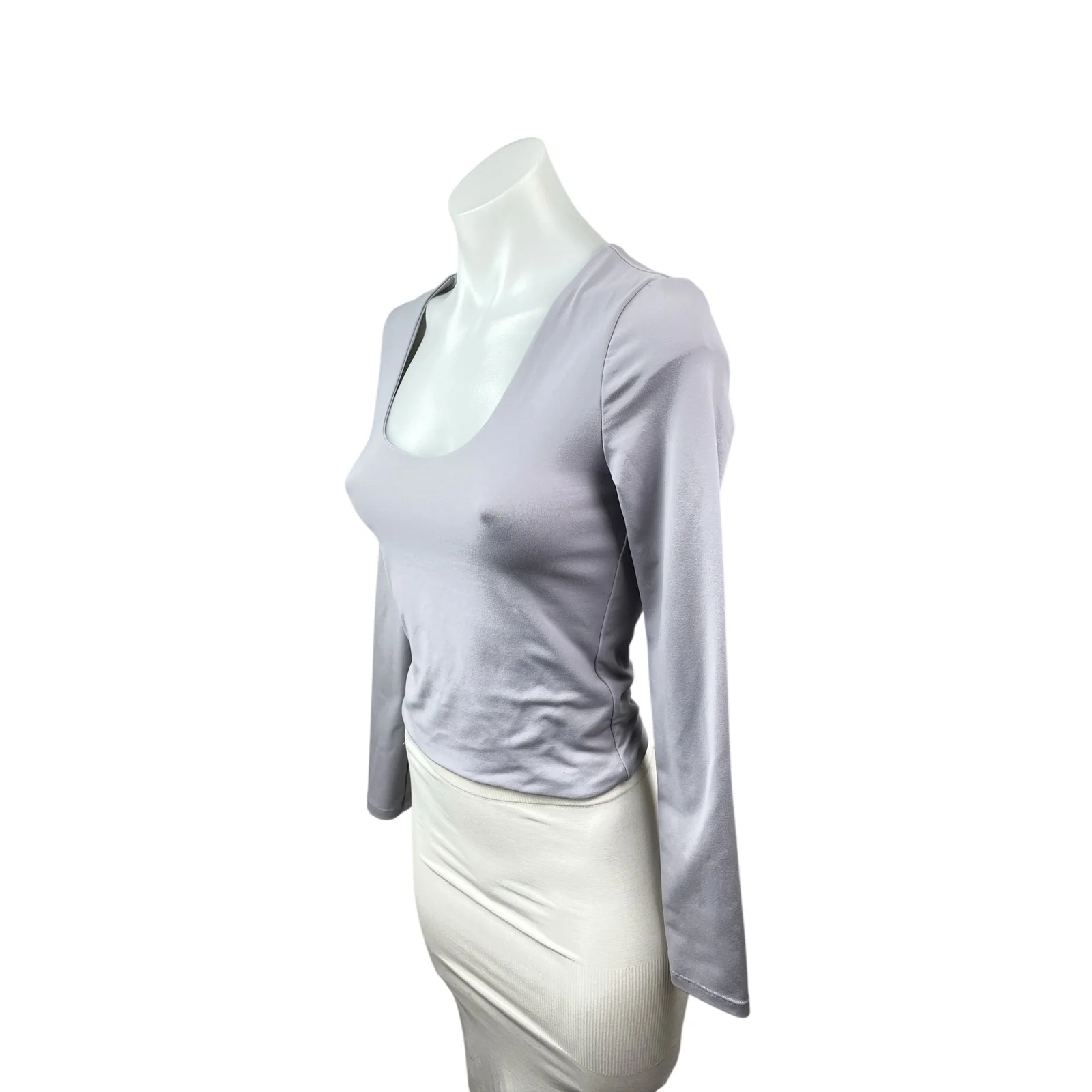 Princess Polly Purple Lilac Scoop Neck Long Sleeve T Shirt Tee Crop Top Size 4 - Image 2