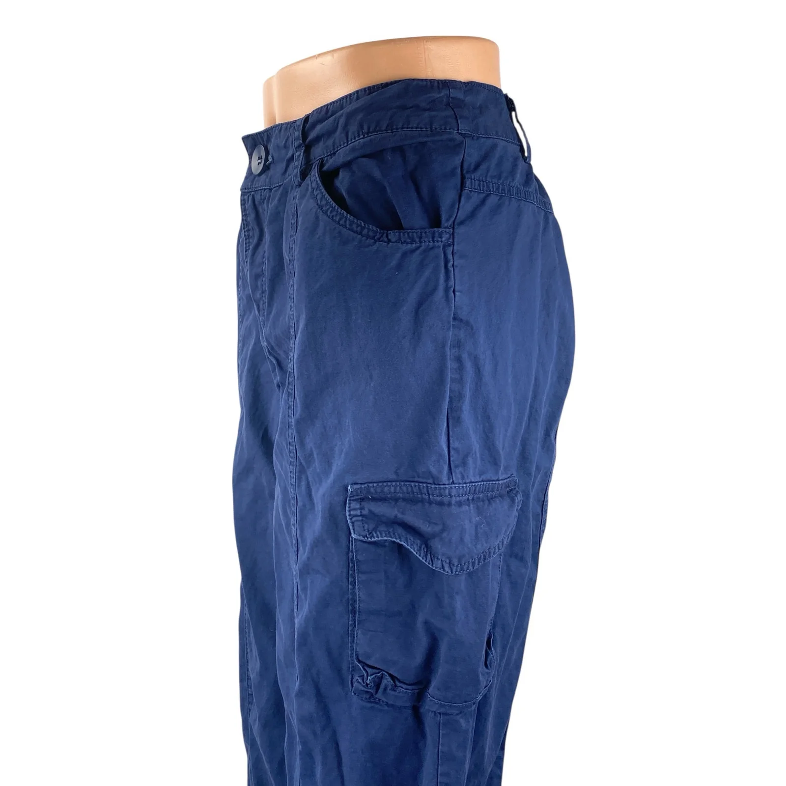 Princess Polly Women's Blue High Rise Baggy Wide Leg Cargo Trousers Pants Size 2 - Image 2