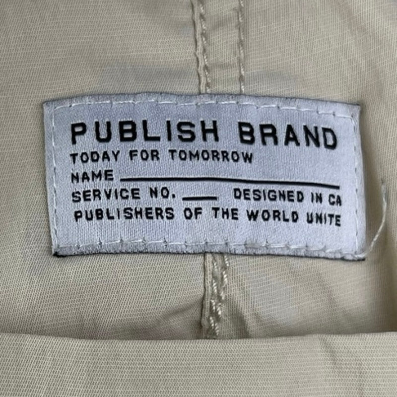 Publish Brand Cream Elastic Waist Pull On Parachute Windbreaker Jogger Pants L - Image 5