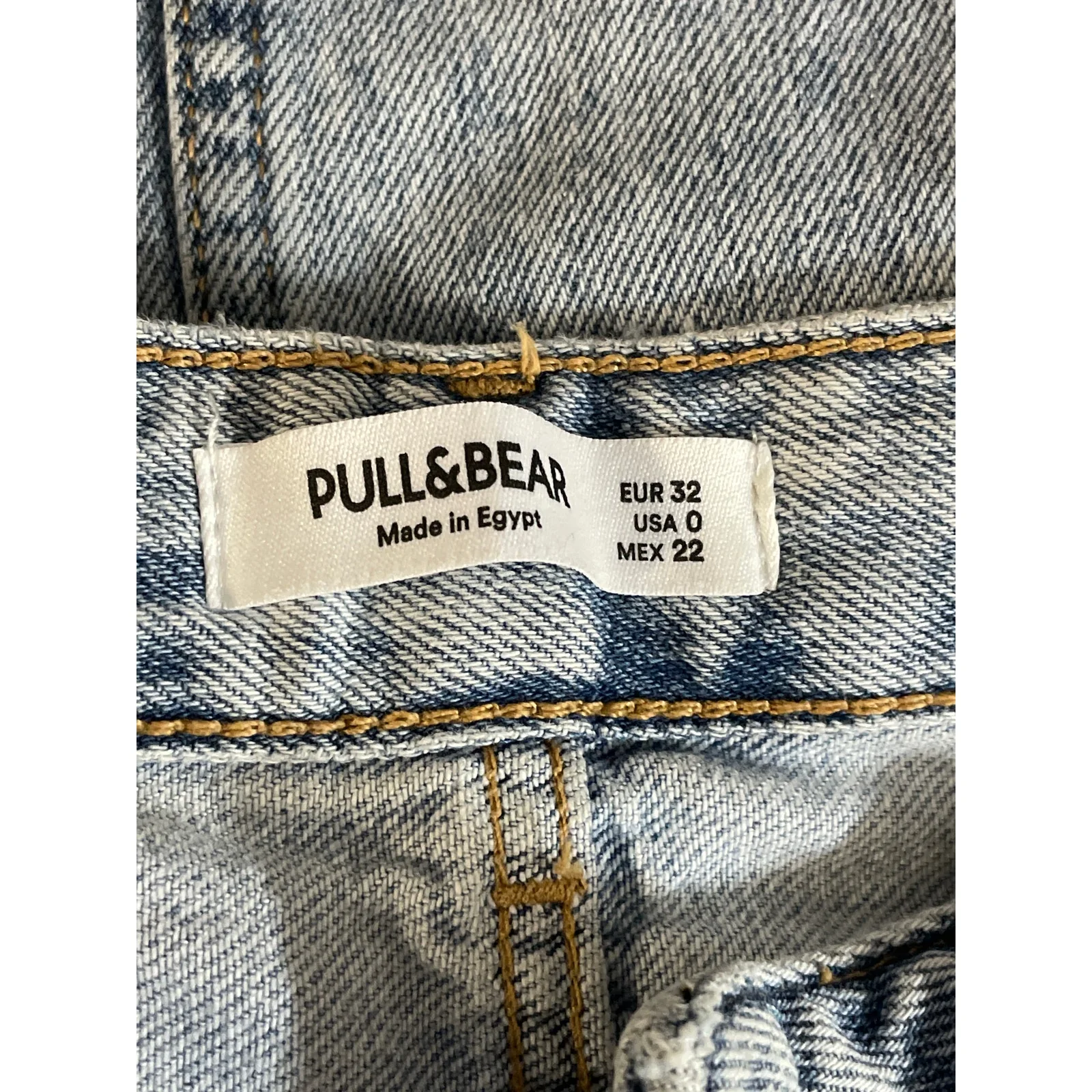 Pull & Bear Women's Blue Light Wash High Rise Wide Leg Baggy Denim Jeans Sz 0 - Image 5