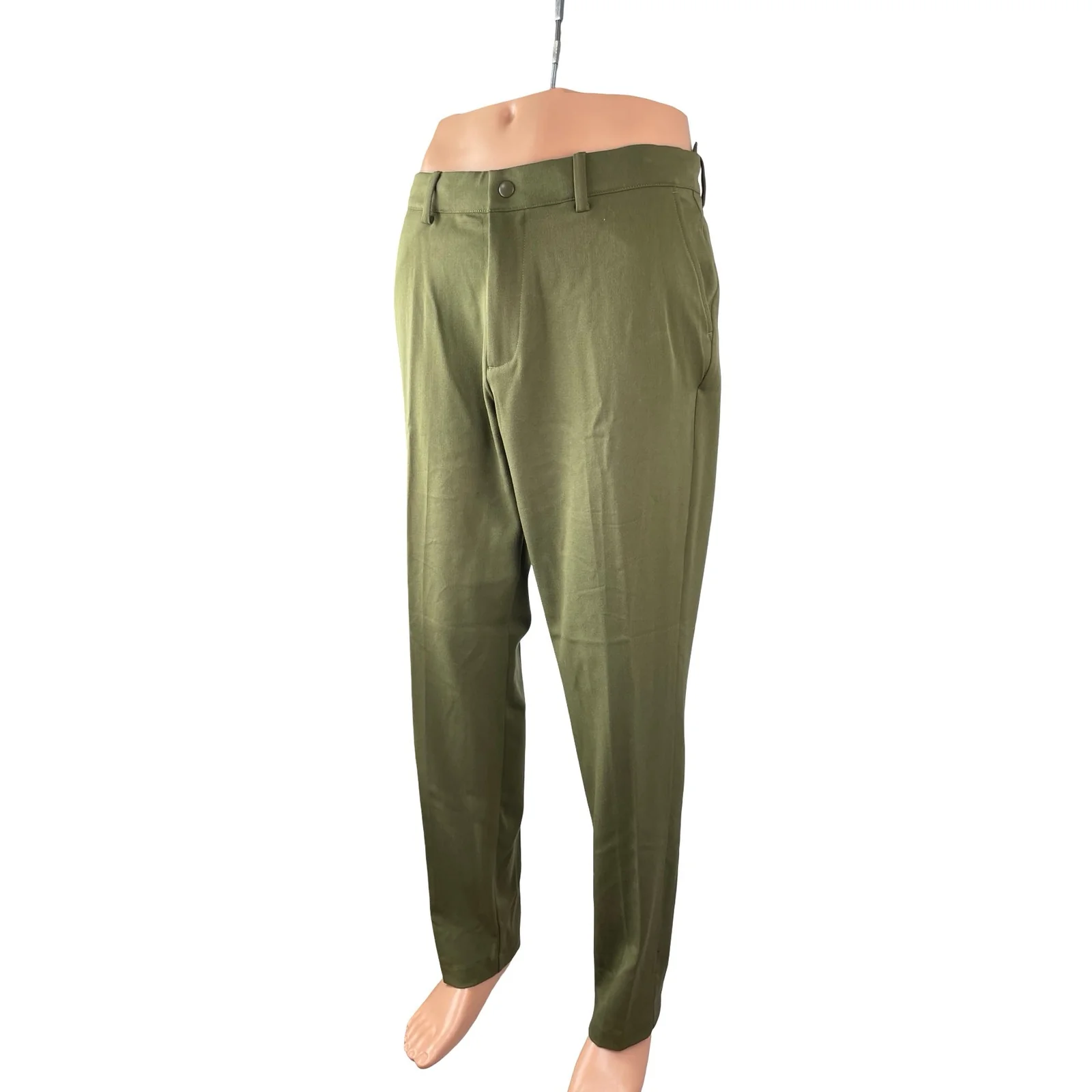 Quince Men's Green High Rise Tapered Boyfriend Chino Trousers Dress Pants 32x32 - Image 2