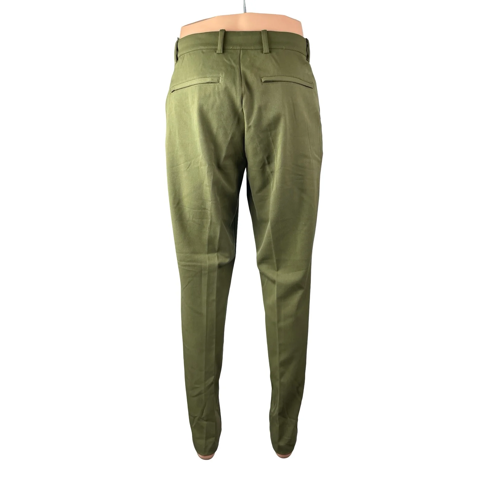 Quince Men's Green High Rise Tapered Boyfriend Chino Trousers Dress Pants 32x32 - Image 4