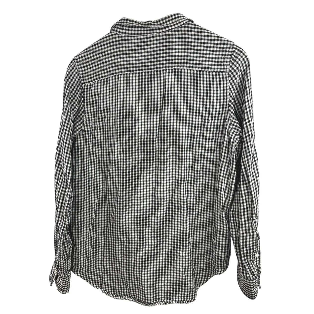 Quinn Men's Black White Gingham Checkered Long Sleeve Button Down Shirt Top Sz M - Image 2