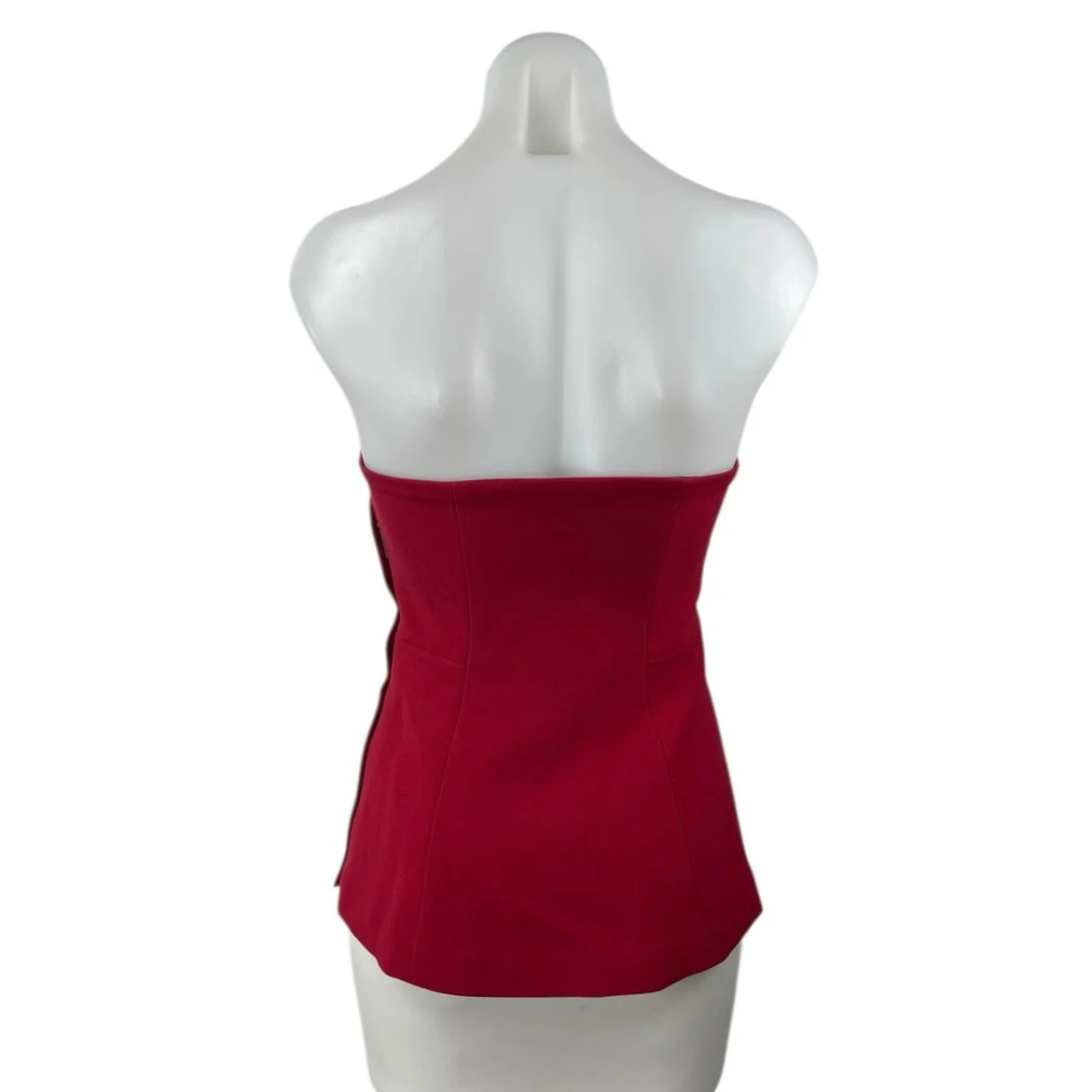 Rachel Roy Women's Red Strapless Sleeveless Peplum Bustier Tube Blouse Top Sz 0 - Image 2