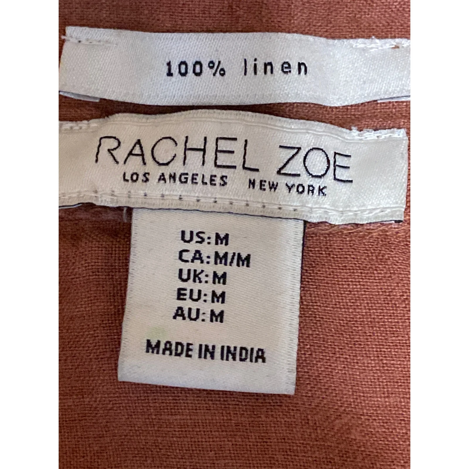 Rachel Zoe Brown 100% Linen Sleeveless V Neck Button Down Crop Shirt Top Size M - Image 5