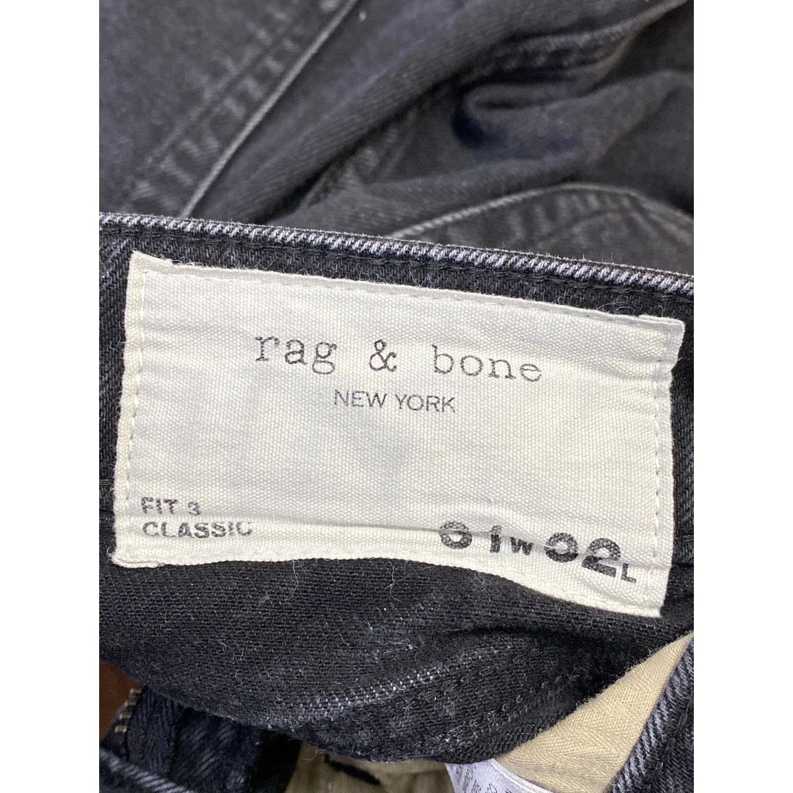 Rag & Bone Men's Black Washed Denim Slim Fit High Rise Skinny Jeans Pants 31-32 - Image 3
