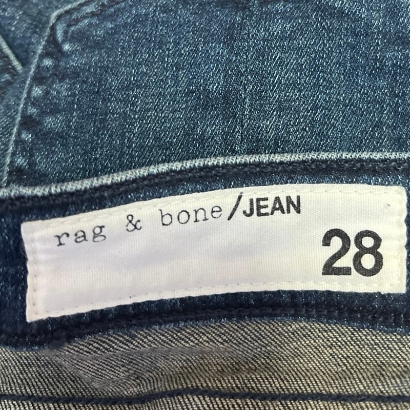 Rag & Bone Women's Blue High Rise Raw Hem Ankle Skinny Denim Jeans Size 28 - Image 4