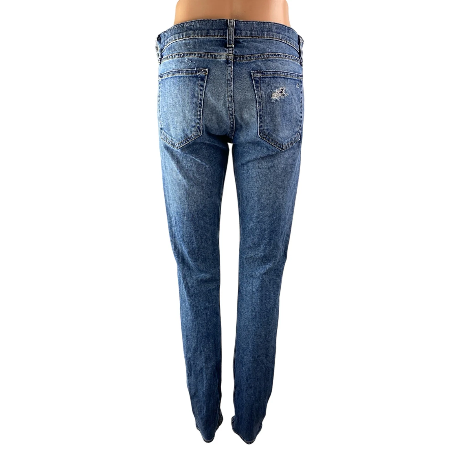 Rag & Bone Women's Blue Mid Rise Slim Fit Skinny Leg Denim Jeans Pants Size 29 - Image 2