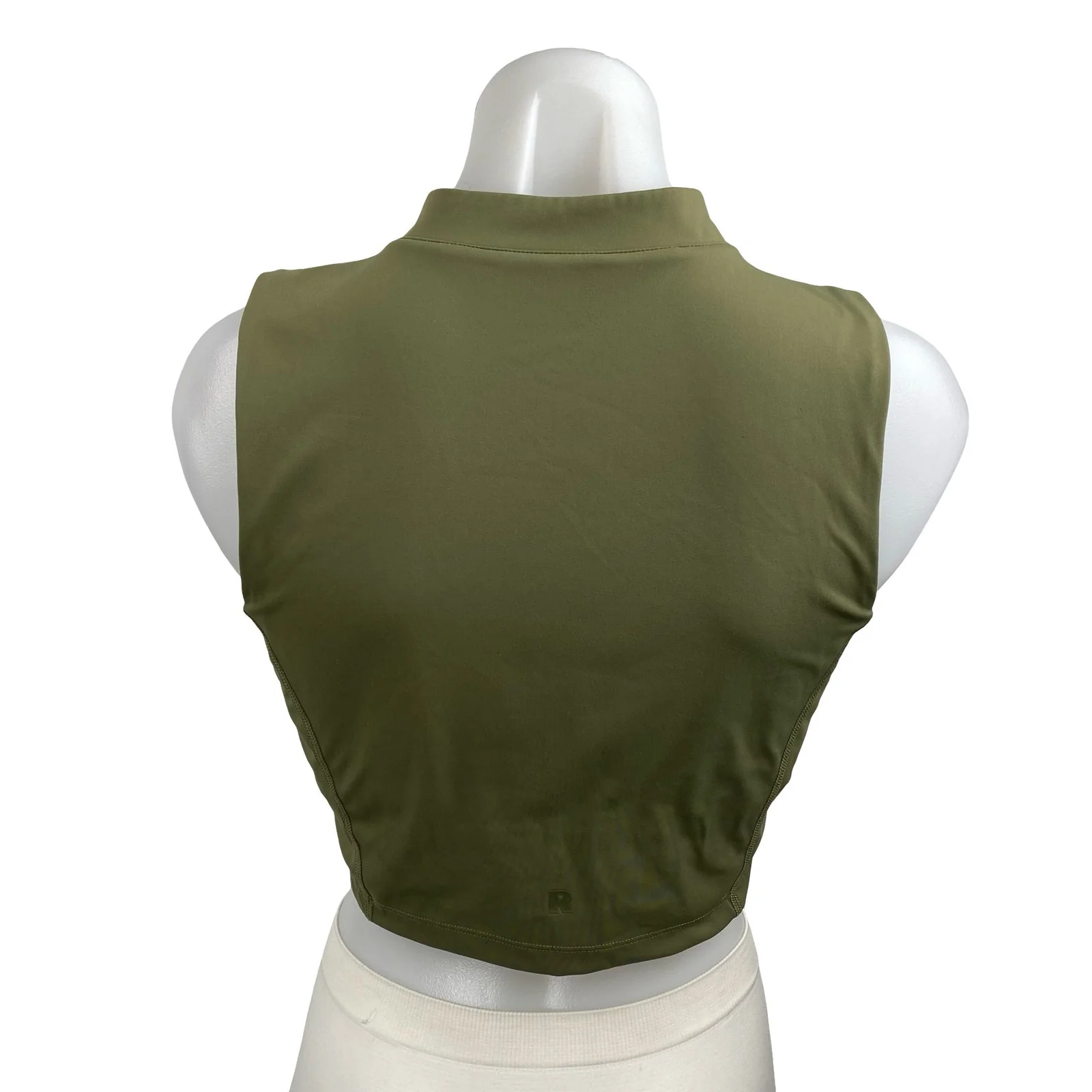 Recess Peekaboo Green Sleeveless Athletic Activewear Crop Tank Sports Bra Top M - Image 4
