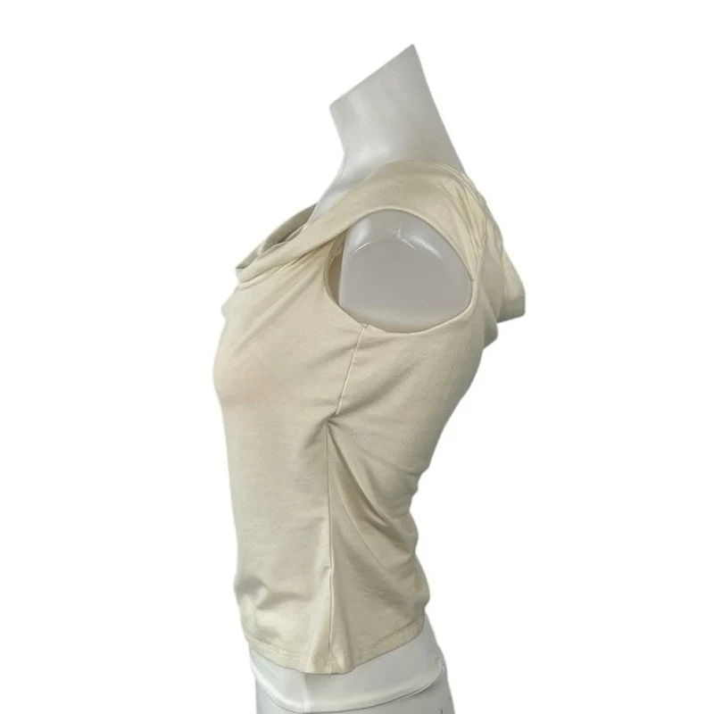 Reformation Idalia Cello Cream Draped Cowl Neck Sleeveless Tank Blouse Top Sz M - Image 2