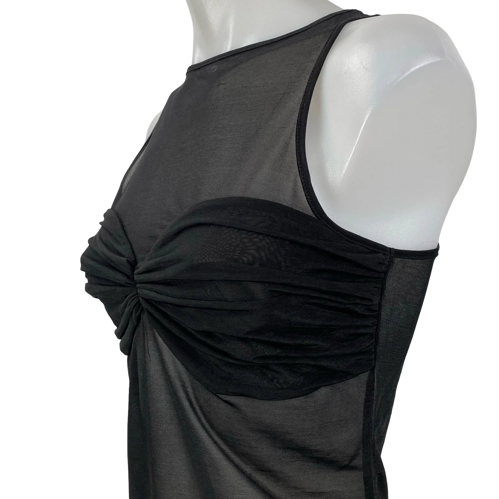 Reformation Rose Black Mesh Sheer Bustier Sleeveless Knit Cami Tank Top Size S - Image 3