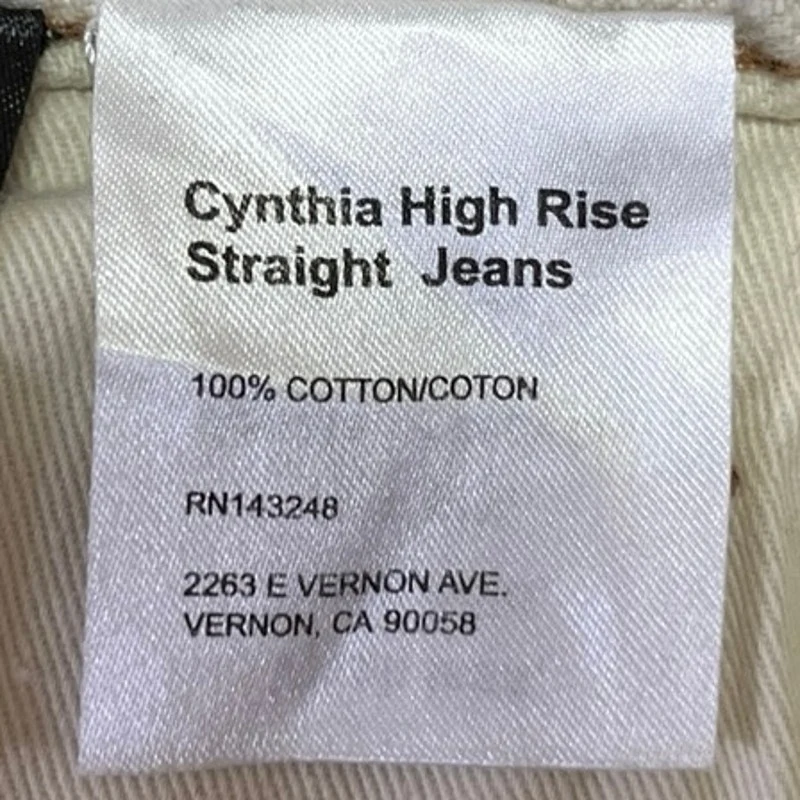 Reformation White High Rise Non Stretch Cynthia High Rise Straight Jeans Size 29 - Image 5