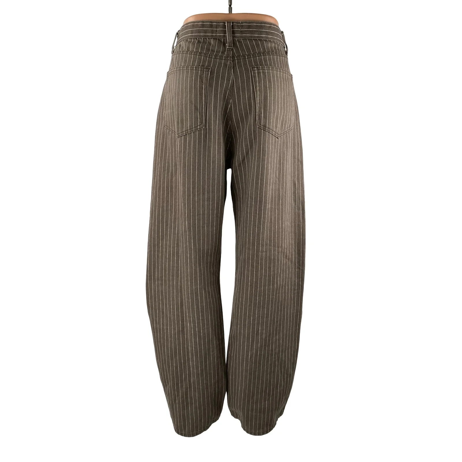Reformation Wilder Striped High Rise Baggy Barrel Wide Leg Denim Jeans Pants 30 - Image 4