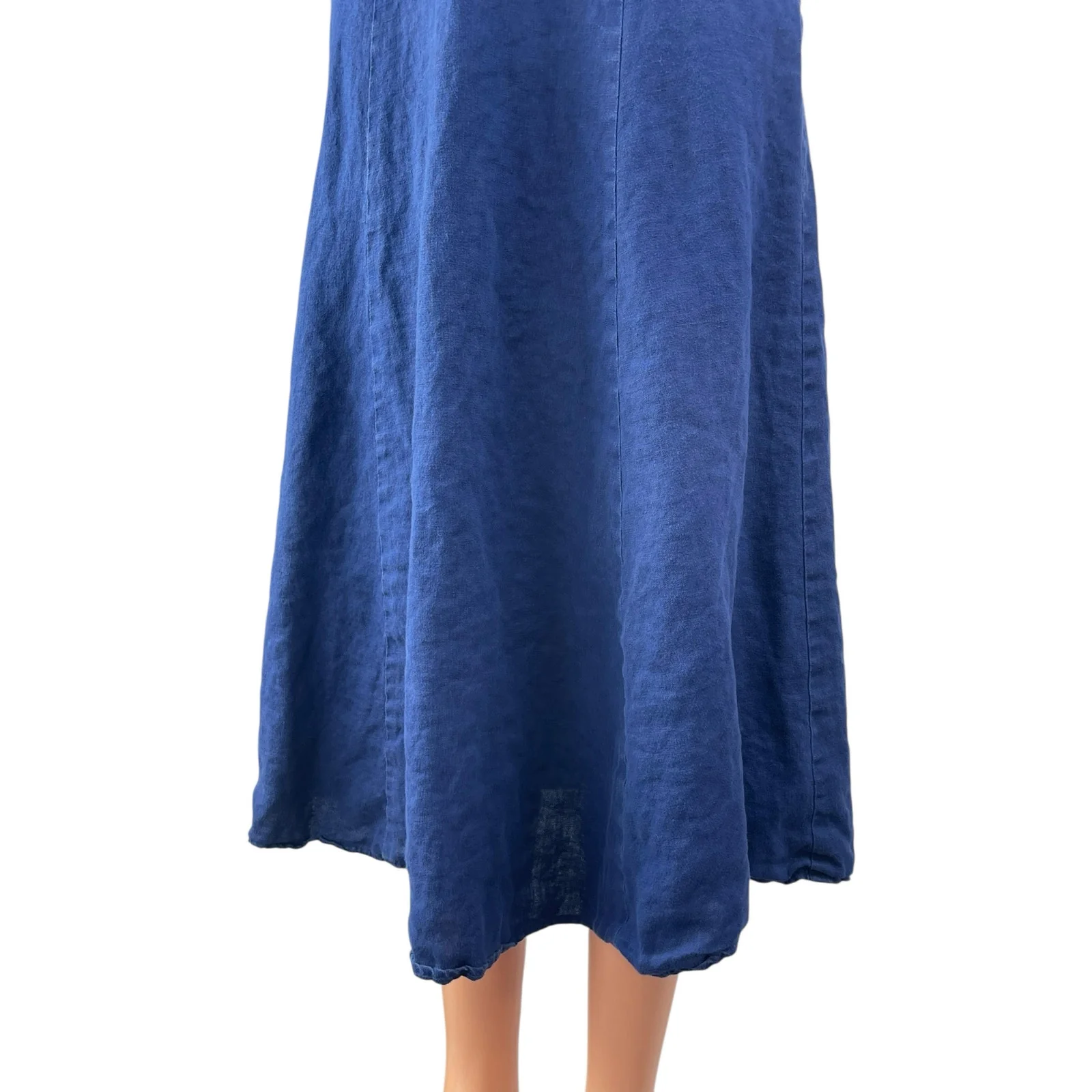 Reformation Women's Blue 100% Linen High Waisted Flare A Line Midi Skirt Size 2 - Image 3