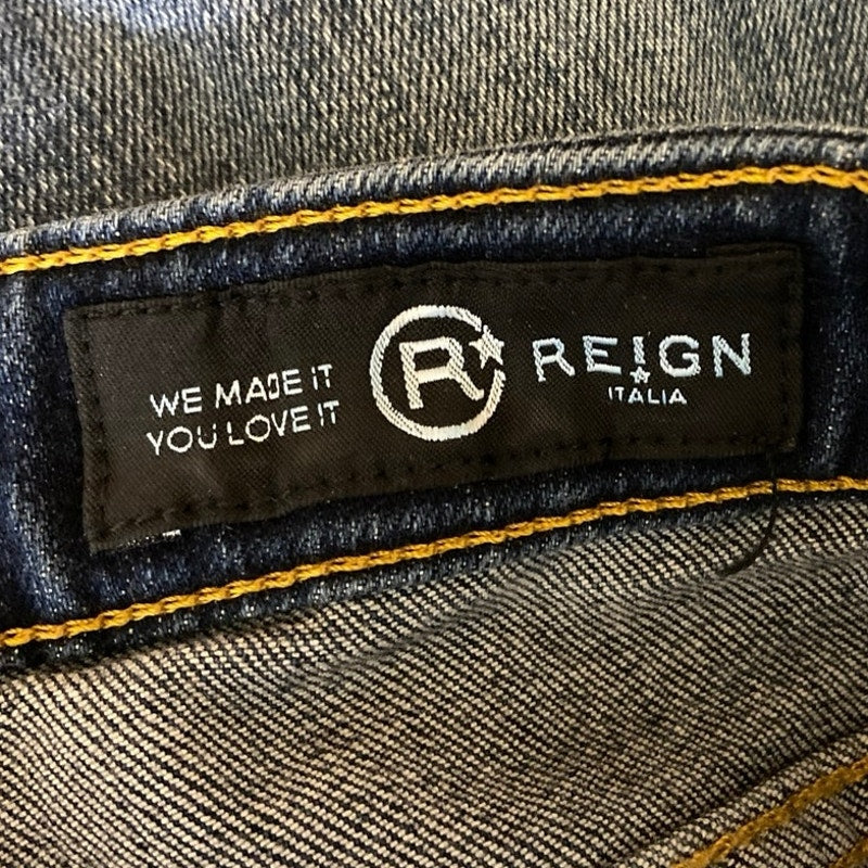 Reign Blue Kimberly Faded Low Rise Distressed Skinny Ankle Crop Denim Jeans 29R - Image 6