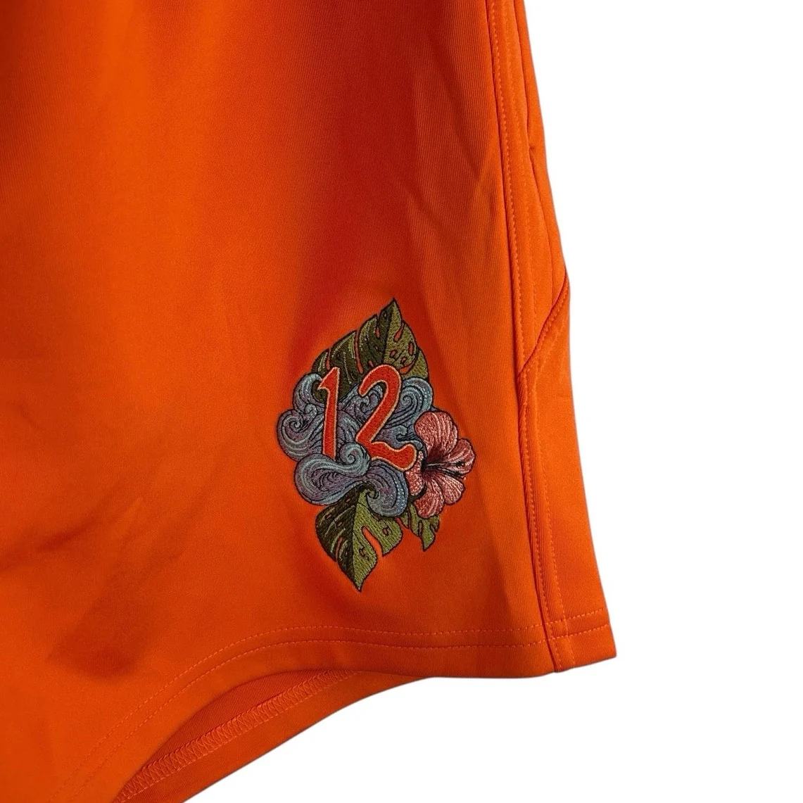 Reunion Outfitters Men's Orange Elastic Waist Embroidered Casual Sweat Shorts L - Image 3