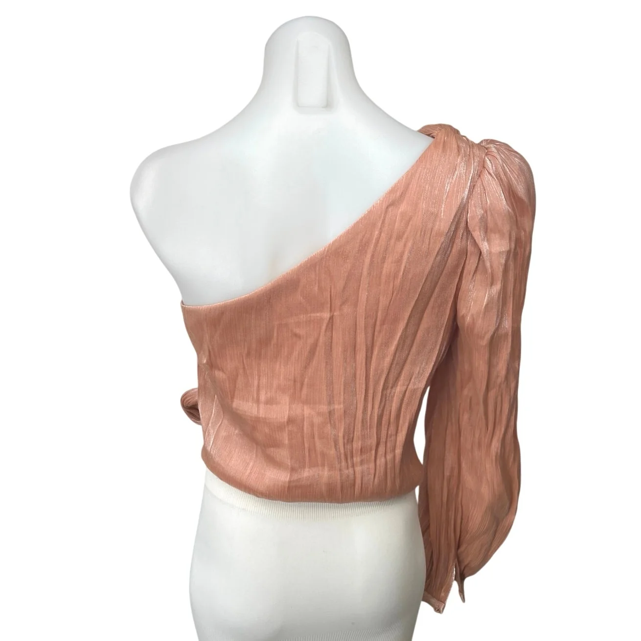 REVOLVE x Lovers + Friends Kendall Rose Metallic One Shoulder Tie Blouse Top S - Image 3