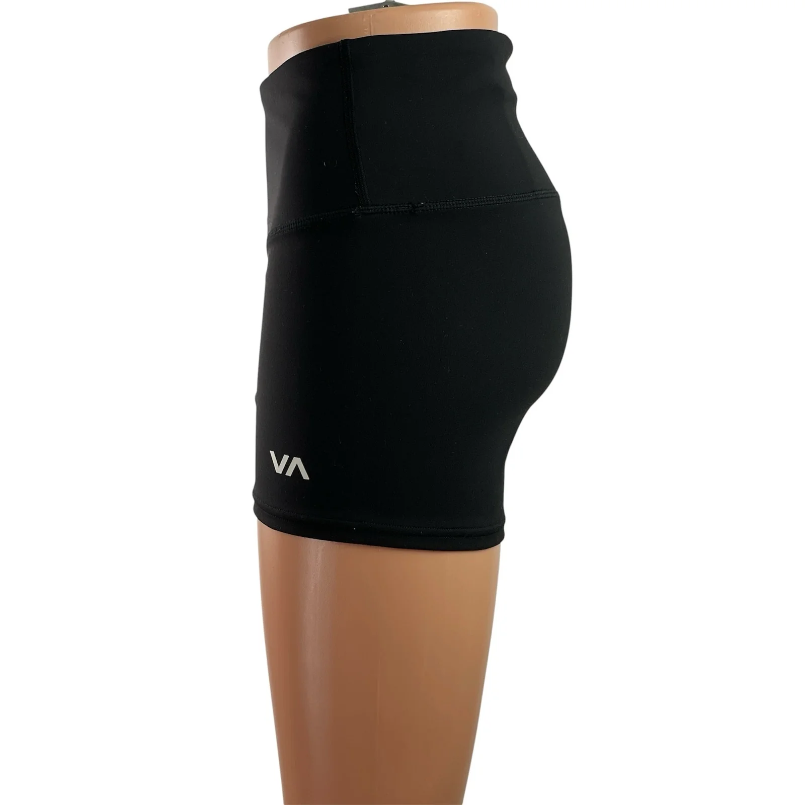 RVCA Womens Black Mid Rise Workout Athletic Activewear Running Biker Shorts S - Image 2