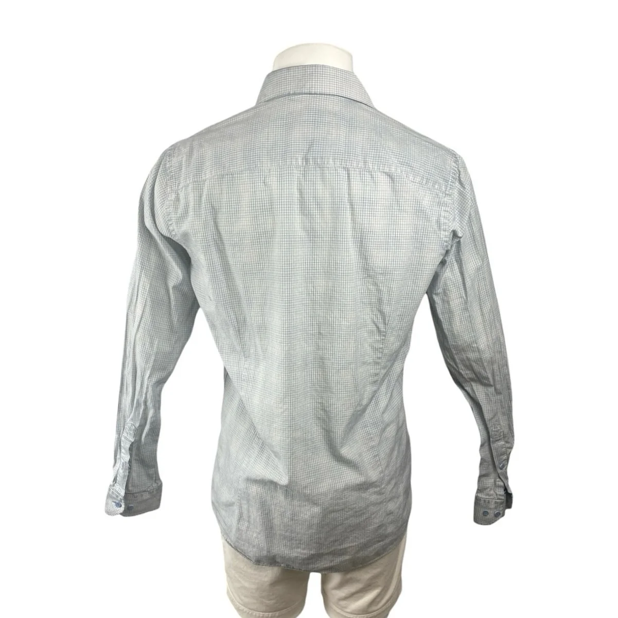 Saks Fifth Avenue RED Check Plaid Collared Long Sleeve Button Down Shirt Top 16 - Image 4