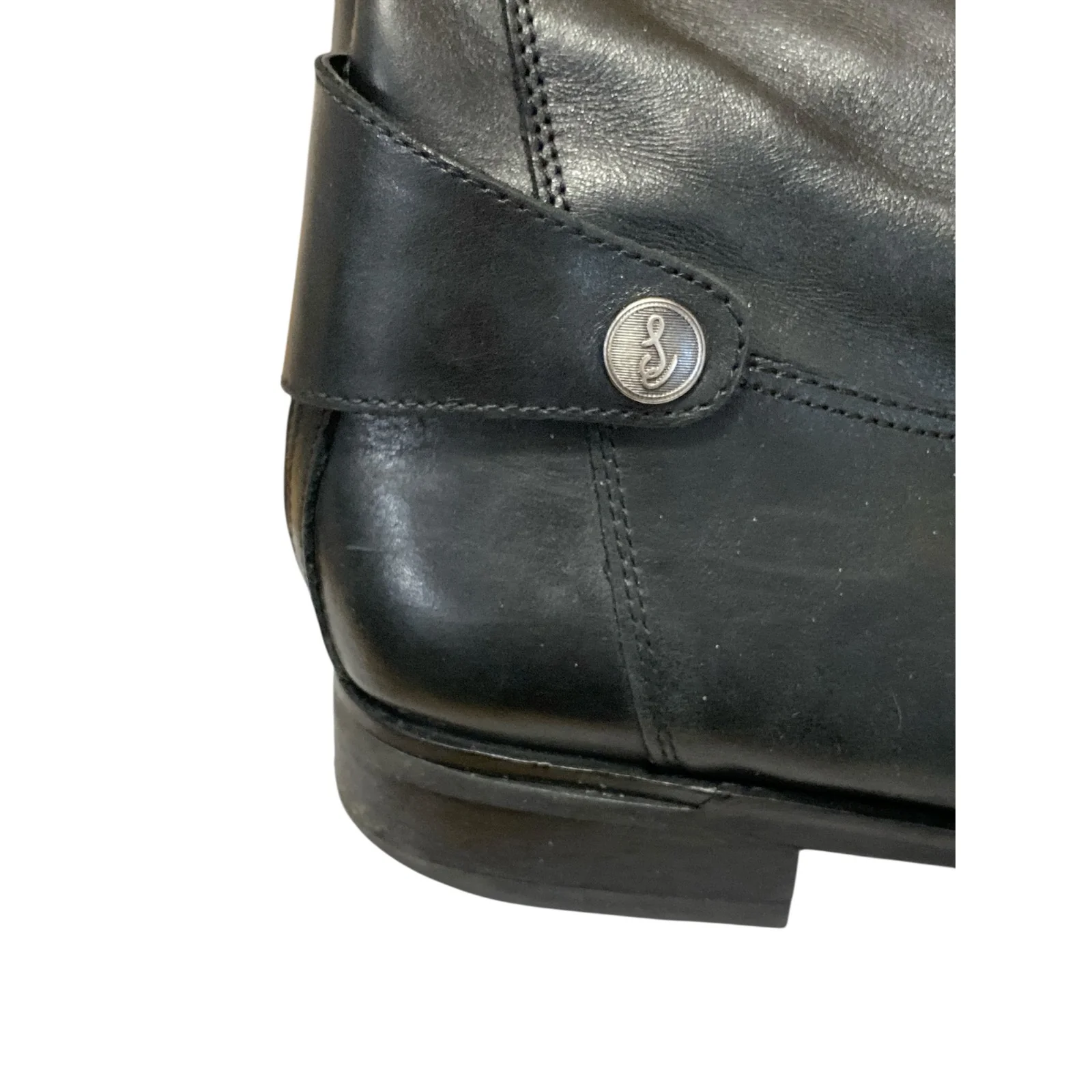 Sam Edelman Mikala Women's Leather Black Strap Zip Up Knee High Boots Size 10 - Image 5