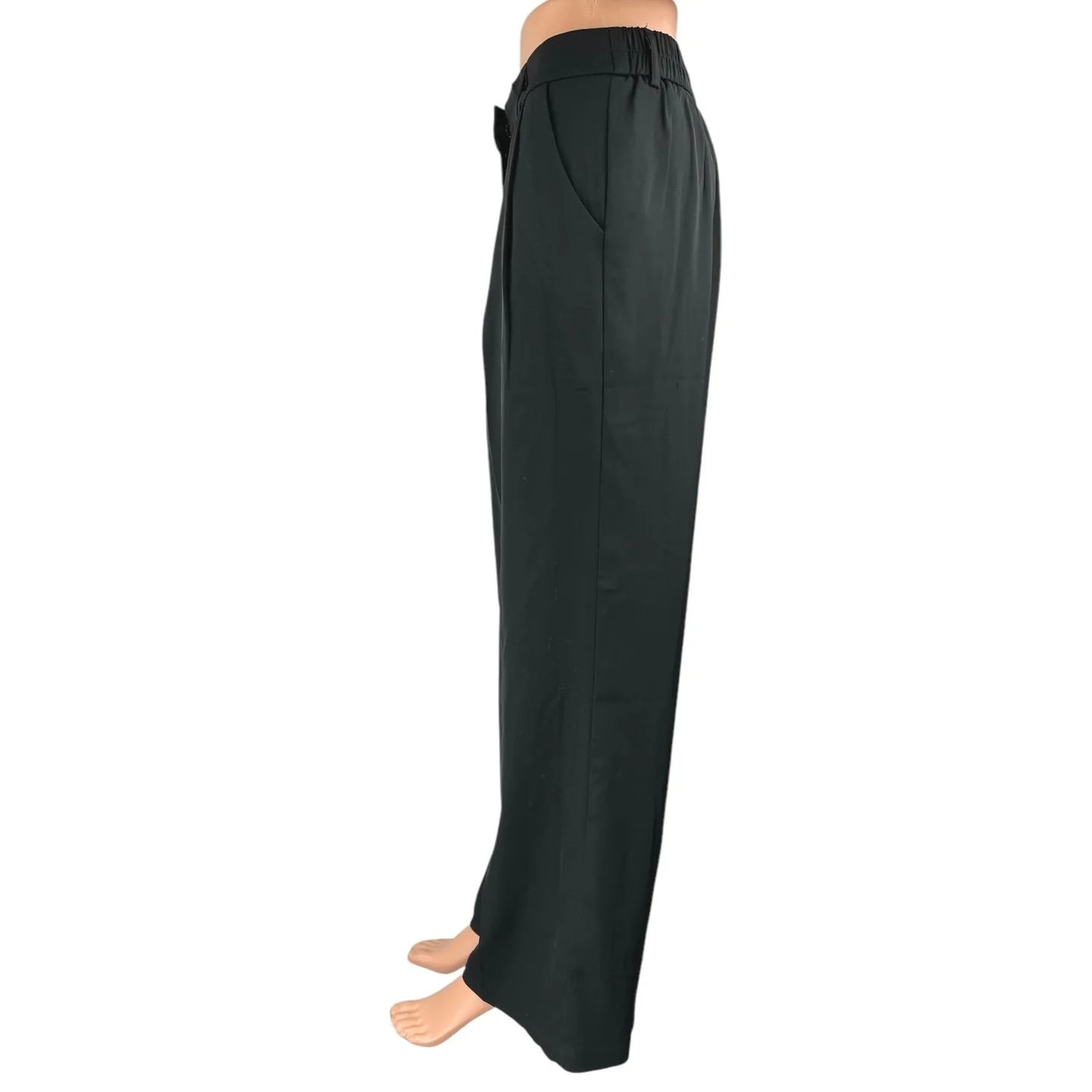 Sassy Zoey Black Pleated High Waisted Wide Leg Trousers Dress Pants Size 4/6 - Image 2