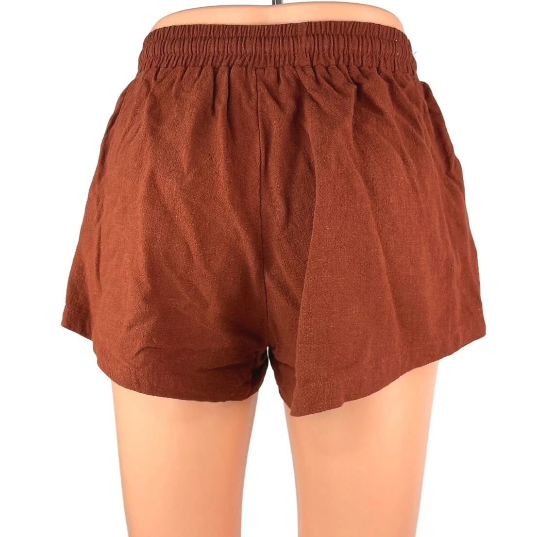 Seven Wonders Brown Linen Beach Lounge High Waisted Relaxed Casual Shorts Size 2 - Image 3