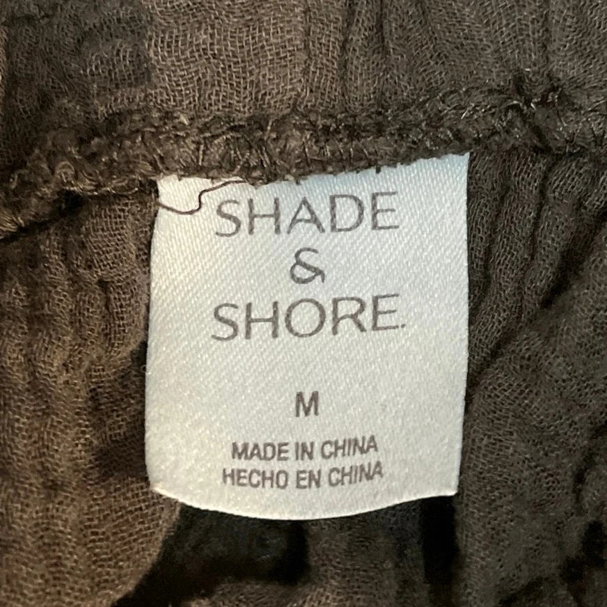 Shade & Shore Black Pull On High Rise Gauze Wide Leg Beach Cover Up Pants Size M - Image 4