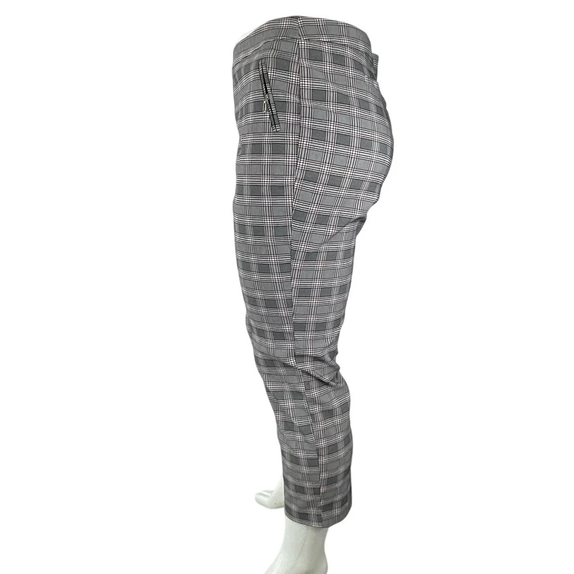 Soho Women's Gray Plaid High Rise Tapered Leg Crop Trousers Pants Size 2XL - Image 3