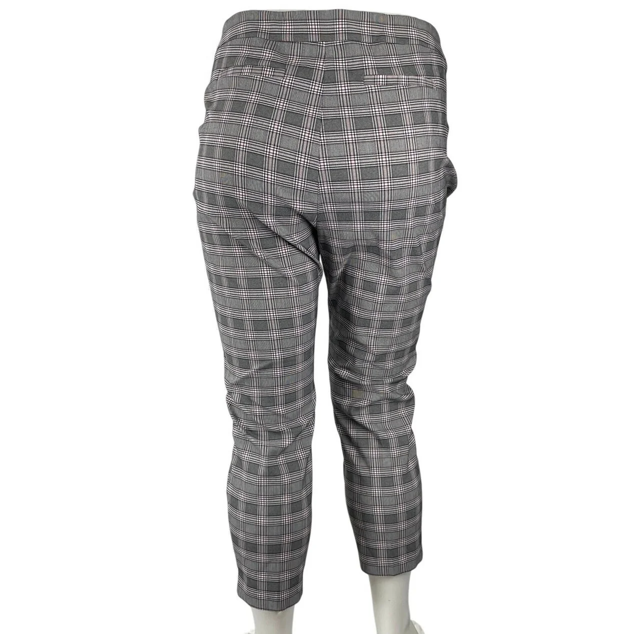 Soho Women's Gray Plaid High Rise Tapered Leg Crop Trousers Pants Size 2XL - Image 4
