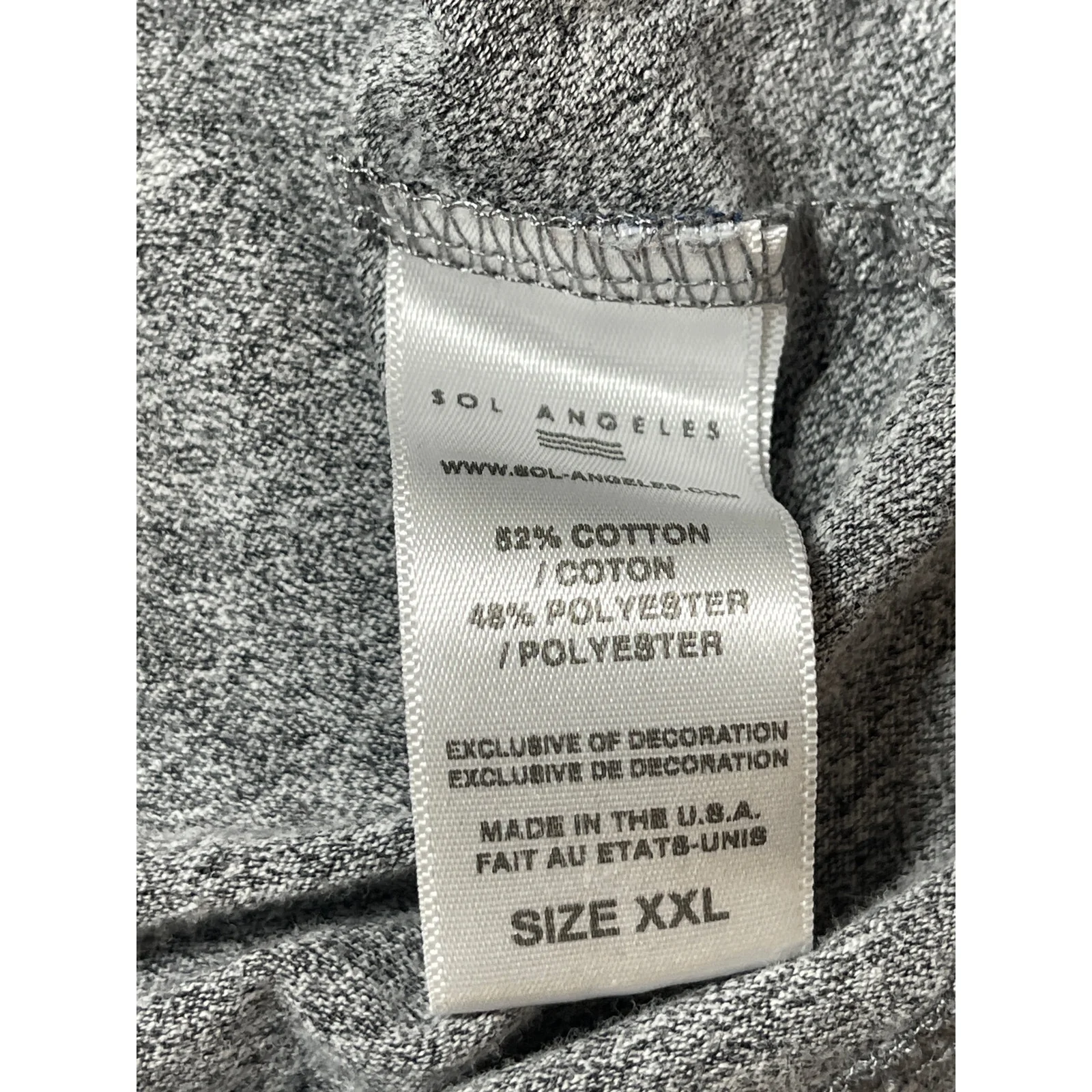Sol Angeles Men's Gray V-neck Short Sleeve Casual Basic Tee T-shirt Top Size XXL - Image 4