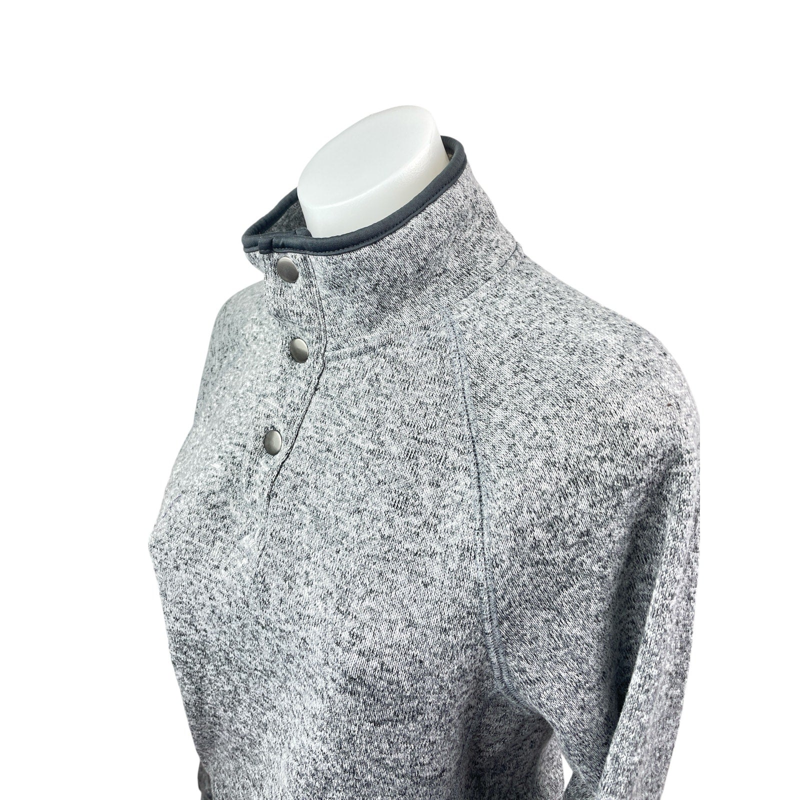 Sonoma Women's Gray Heather Henley Turtleneck Long Sleeve Sweater Top Size S - Image 3