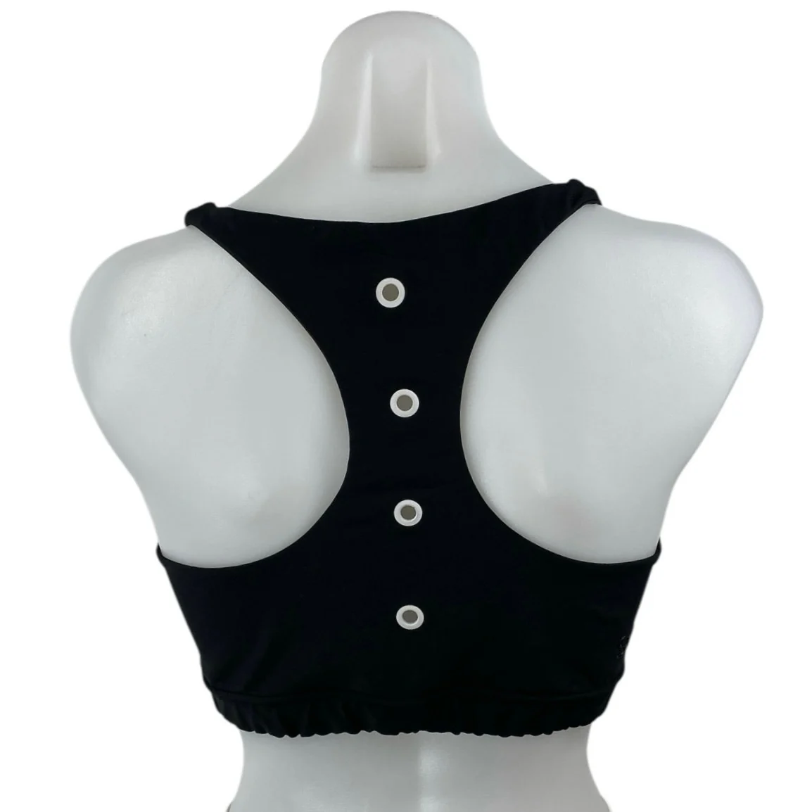 Soul by SoulCycle Grommet Black Button Racerback Athletic Sports Bra Crop Top L - Image 2