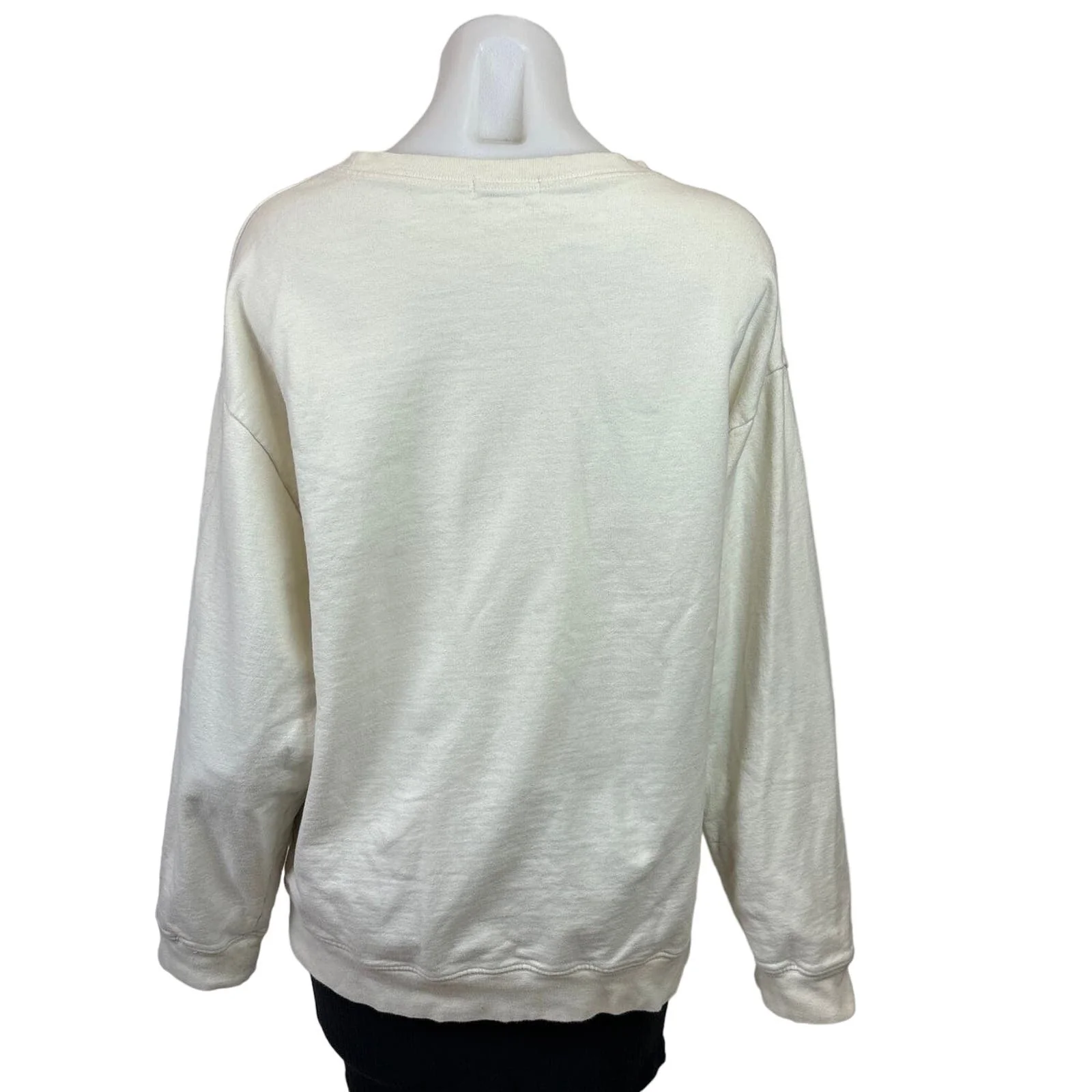 South Parade Womens Smiley Star Eye Oversized White Long Sleeve Sweatshirt S - Image 3