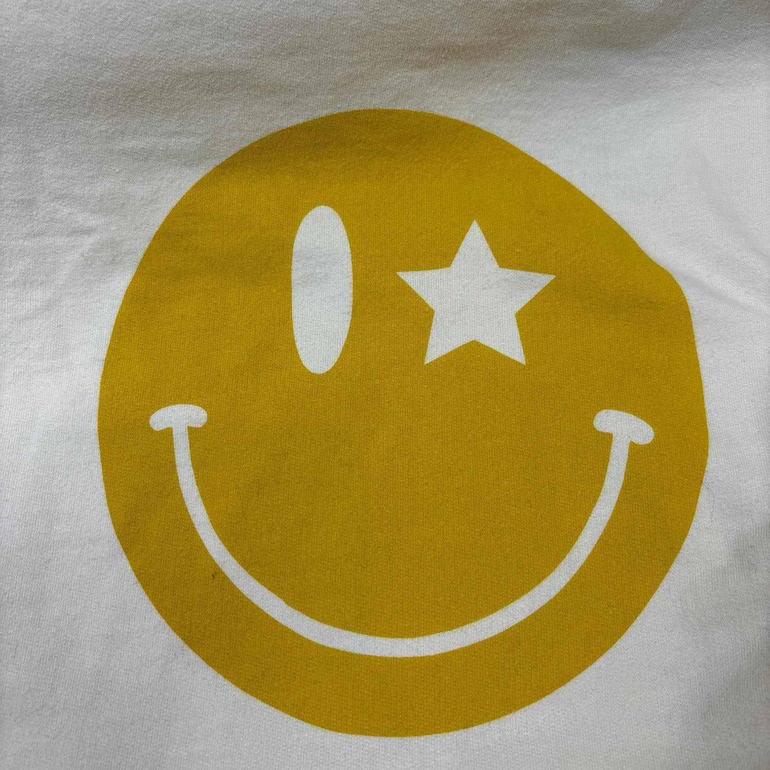 South Parade Womens Smiley Star Eye Oversized White Long Sleeve Sweatshirt S - Image 4