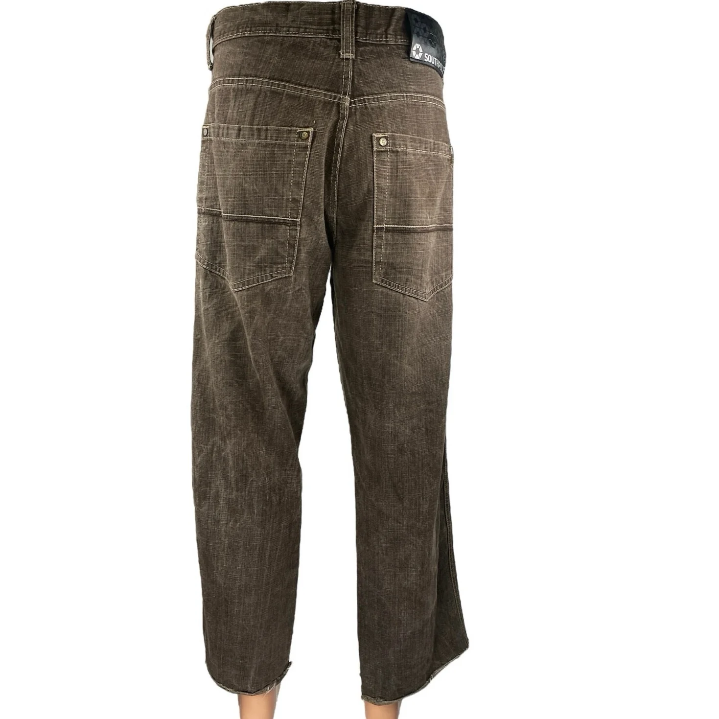 Southpole Men's Brown Washed Mid Rise Straight Leg Cotton Denim Jeans Size 36 - Image 3