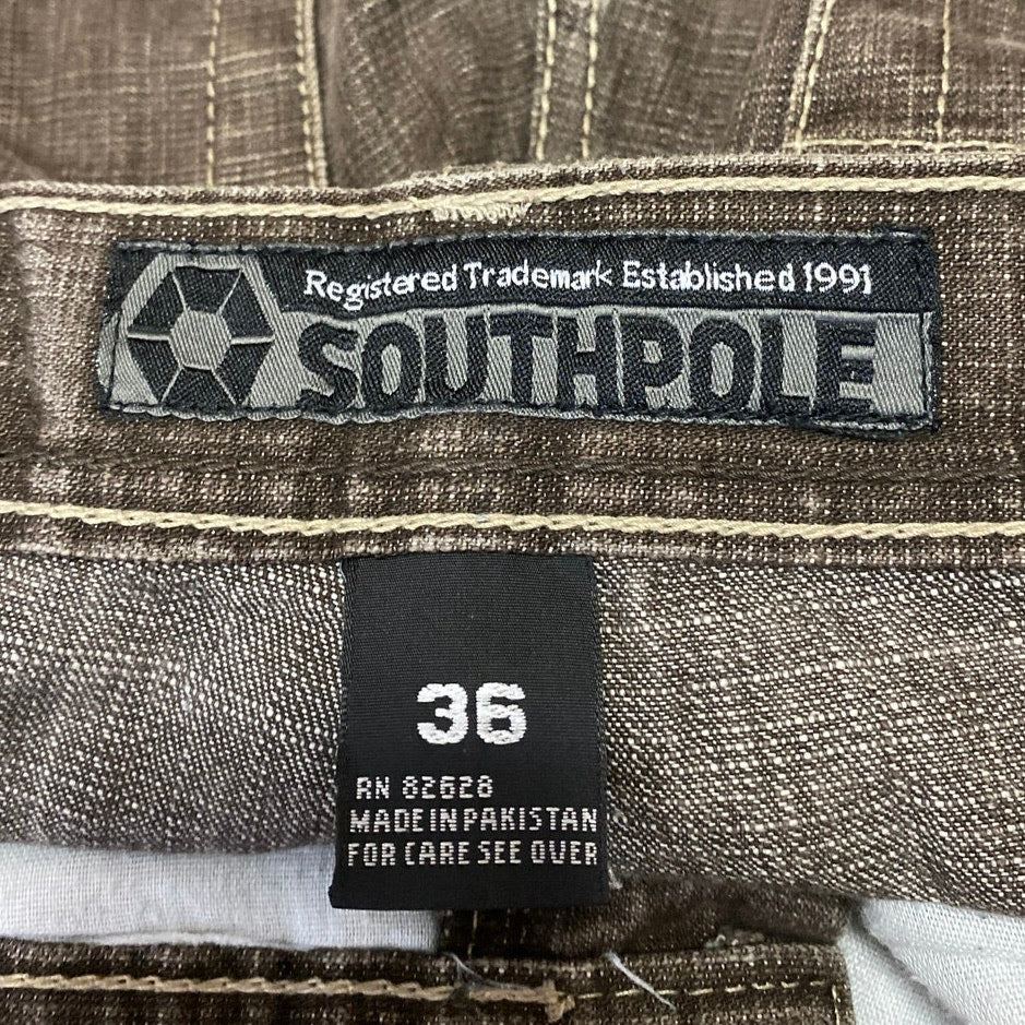 Southpole Men's Brown Washed Mid Rise Straight Leg Cotton Denim Jeans Size 36 - Image 4