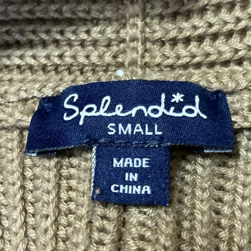 Splendid Women's Tan Sleeveless Knit Open Pocket Cardigan Sweater Top Size S - Image 4