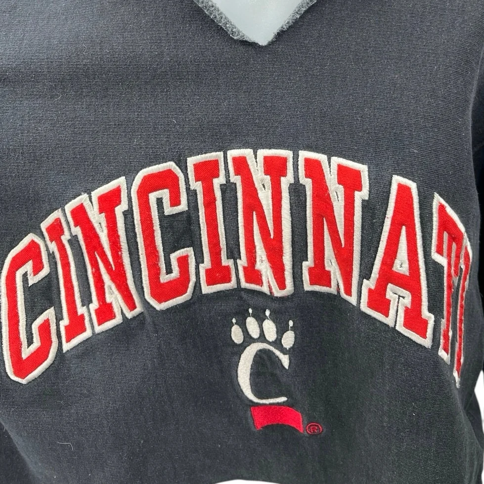Steve And Barry's Cincinnati Bearcats Black Embroidered Crop Sweatshirt Top Sz L - Image 3