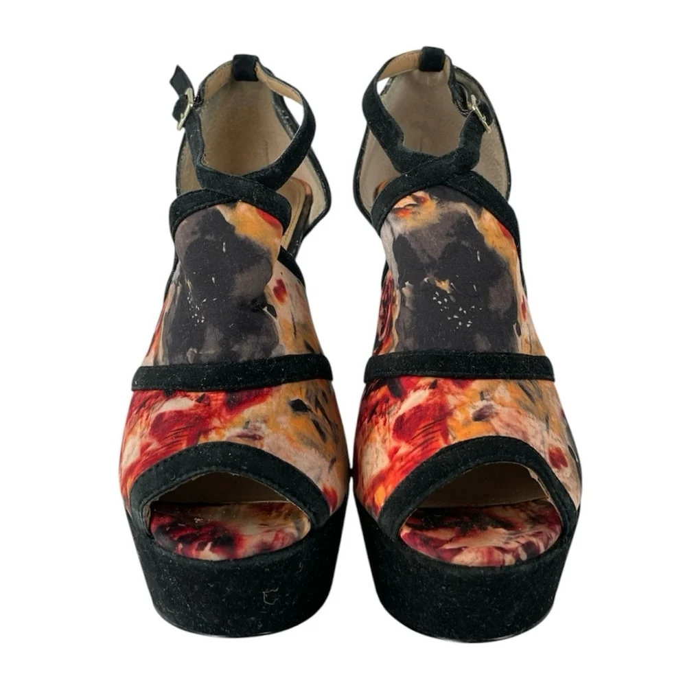 Steve Madden FORCCE Abstract T Strap Peep Toe Platform Pumps Stiletto Heels 8.5 - Image 2
