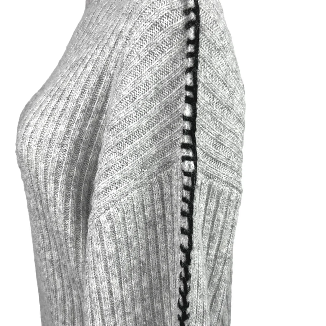 Steve Madden Gemma Grey Wool Mock Neck Pull On Cozy Knit Mini Sweater Dress Sz S - Image 3